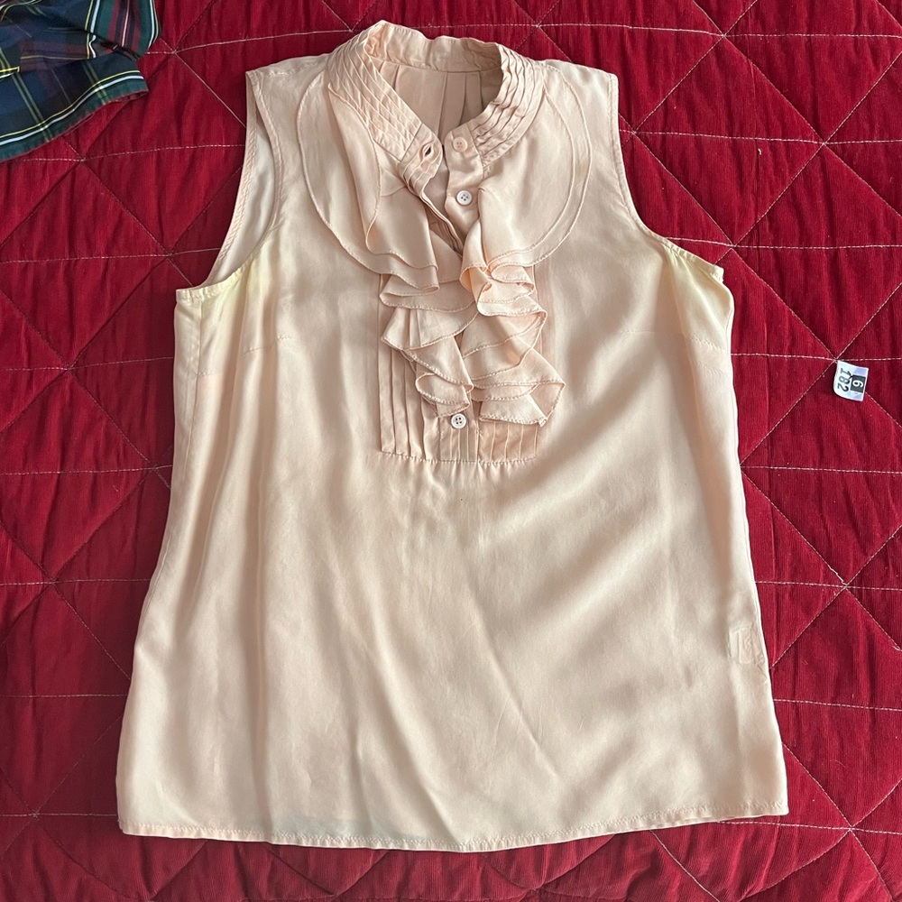100% Silk Ruffled Blouse